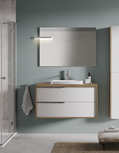 Composizione ISIDE Noce / Bianco Lucido