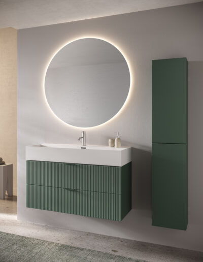 Composizione LINE in Ottanio con lavabo in solid surface